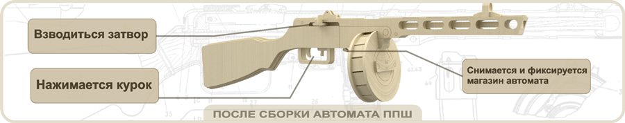 Автомат ППШ СССР Набор для сборки из  дерева (3DLV-10187) 