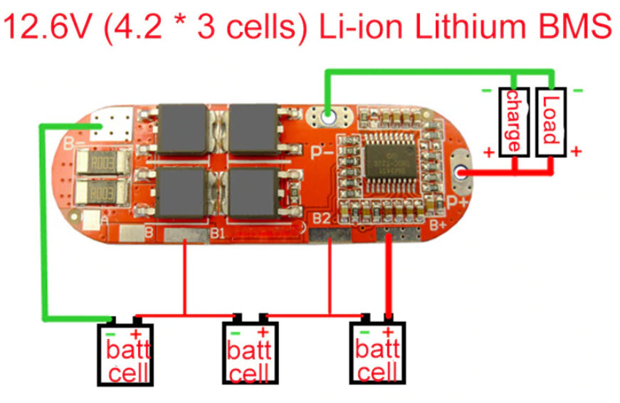 Схема подключения платы bms 2s