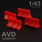 Строительство диорам AVD143002404 Барьер дорожный, красный, 4 шт 1/43 tm08942 купить в твоимодели.рф