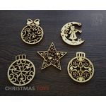 Изделия из дерева (фанеры) Набор новогодних деревянных украшений на елку в ассортименте tm-19-8529-5 купить в твоимодели.рф