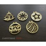 Изделия из дерева (фанеры) Набор новогодних деревянных украшений на елку в ассортименте tm-19-8529-9 купить в твоимодели.рф