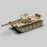 Изделия из дерева (фанеры) Т-62 Российский основной боевой танк. Конструктор масштабная модель  Набор для сборки, дерево 1/32 atm-05042022 купить в твоимодели.рф