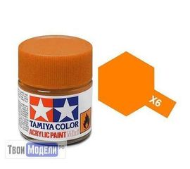 Необходимое для моделей Tamiya 81506 X-6 Оранжевый глянцевая (Orange) #Краска-acrylic tm00460 купить в твоимодели.рф