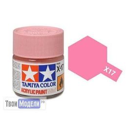Необходимое для моделей Tamiya 81517 X-17 Pink Розовая глянцевая (Pink) #Краска-acrylic tm00450 купить в твоимодели.рф