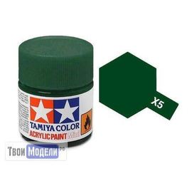 Необходимое для моделей Tamiya 81505 Х-5 Зеленая глянцевая (Green) #Краска-acrylic tm00448 купить в твоимодели.рф