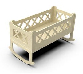 Изделия из дерева (фанеры) Детская кроватка - качалка №1 для кукол до 37см (3DLV-10041) tm10041 купить в твоимодели.рф