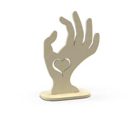 Изделия из дерева (фанеры) Подставка для колец и украшений в виде руки 3DLV-10054 tm10054 купить в твоимодели.рф