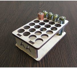 Изделия из дерева (фанеры) Подставка №2 для 24 пальчиковых батареек типоразмера АА 3DLV-10119 tm10119 купить в твоимодели.рф