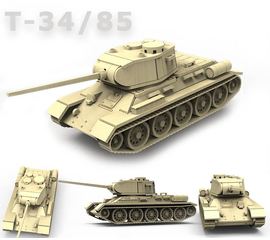 Склеиваемые модели  Т-34/85 танк СССР из дерева "Техника ВОВ" 3DLV-10193 Набор для сборки tm10193 купить в твоимодели.рф