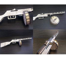 Изделия из дерева (фанеры) Автомат ППШ СССР собранный из  дерева tm10187-S купить в твоимодели.рф