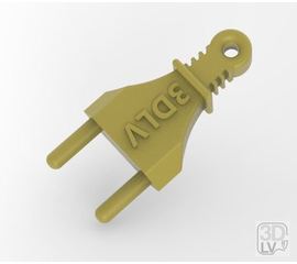 Современная 3D печать Брелок на ключи - вилка 220V (Наша разработка ©). tm09434 купить в твоимодели.рф