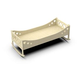 Изделия из дерева (фанеры) Детская кроватка - качалка №2 для кукол до 50см (3DLV-10047) tm10047 купить в твоимодели.рф
