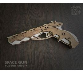 Изделия из дерева (фанеры) Space gun rubber core (Резинкострел) и насадка G+. Собранный и окрашенный tm-19-8121 купить в твоимодели.рф