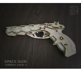 Изделия из дерева (фанеры) Space gun rubber core (Резинкострел) Пистолет и насадка G+ tm-19-8425-S купить в твоимодели.рф