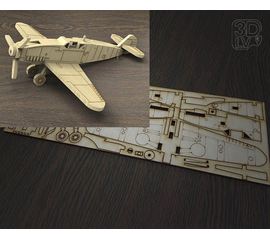 Изделия из дерева (фанеры) Messerschmitt Bf-109F-4 самолет из  дерева "Авиация ВОВ" (Конструктор) tm10192-N купить в твоимодели.рф