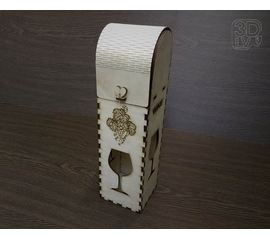 Изделия из дерева (фанеры) Подарочная коробка для вина до 80мм (3DLV-19-8512) tm-19-8512 купить в твоимодели.рф
