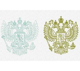 Изделия из дерева (фанеры) Герб России, два варианта для гравировки в векторе DXF tm-19-8526 купить в твоимодели.рф