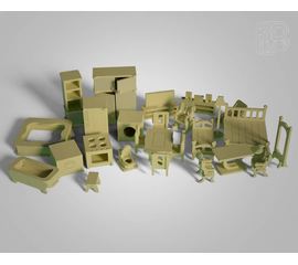 Изделия из дерева (фанеры) Мега набор №1 мебели из дерева для кукольных домиков (26 предметов) tm-19-8511 купить в твоимодели.рф