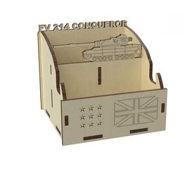 Изделия из дерева (фанеры) Органайзер школьный для канцелярии и смартфона FV 214 «Conqueror» tm-19-8908 купить в твоимодели.рф