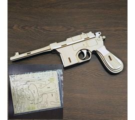 Изделия из дерева (фанеры) Резинкострел пистолет Mauser C96 (Маузер) Набор для сборки из дерева 1:1 tm-19-8903-K купить в твоимодели.рф