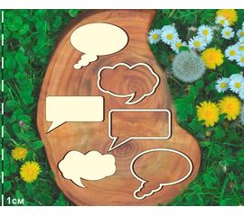 Изделия из дерева (фанеры) Выноска мысли 6шт. Чипборд для скрапбукинга набор #19-9144 tm-19-9144-4-50 купить в твоимодели.рф