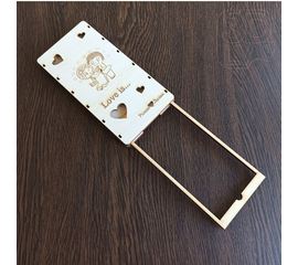 Изделия из дерева (фанеры) Шкатулка для денежного подарка Love is на свадьбу с именами tm-19-9260 купить в твоимодели.рф