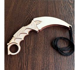 Изделия из дерева (фанеры) Нож karambit №3 в ножнах CS:GO из дерева 1:1 собранная модель + шнурок tm-19-9275+CH купить в твоимодели.рф