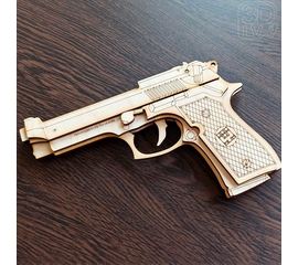 Изделия из дерева (фанеры) Резинкострел пистолет Beretta 92 из дерева копия 1:1 (3DLV-19-9286) tm-19-9286 купить в твоимодели.рф