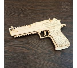 Изделия из дерева (фанеры) Резинкострел пистолет Desert Eagle фанера копия из дерева 1:1 (3DLV-19-9301) tm-19-9301 купить в твоимодели.рф