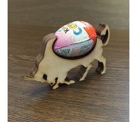 Изделия из дерева (фанеры) Оригинальная новогодняя подставка для шоколадного яйца символа года бык для подарка tm-19-9360 купить в твоимодели.рф