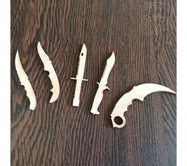 Изделия из дерева (фанеры) Набор 1 - Нож Karambit, Bowie, Flip, Falchion, M9 CS:GO из дерева мини 80мм tm-19-9254 купить в твоимодели.рф