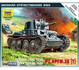 Склеиваемые модели  zvezda 6130 Звезда PZ.KPFW.38 (T) Немецкий легкий танк 1/100 tm01225 купить в твоимодели.рф
