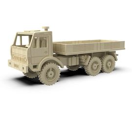 Изделия из дерева (фанеры) Камаз 4310 бортовой "Грузовики в масштабе" 3DLV-10214 Набор для сборки из  дерева tm10214 купить в твоимодели.рф