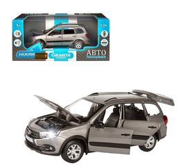 Коллекционные машинки Модель LADA GRANTA CROSS серый Автопанорама Модель 1251206JB 1:24 tm-19-9834 купить в твоимодели.рф