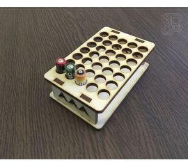 Изделия из дерева (фанеры) Подставка органайзер на 35 мизинчиковых батареек типоразмера ААА tm-19-8815 купить в твоимодели.рф