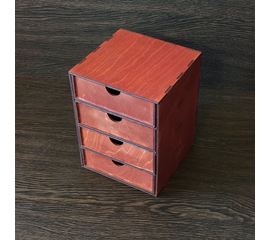 Изделия из дерева (фанеры) Органайзер универсальный 4 ящика для косметики, офиса, дома канцелярии дерево-фанер собранный tm-0308202217-2 купить в твоимодели.рф