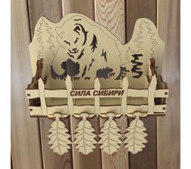 Изделия из дерева (фанеры) Полка подставка для 4х баночек эфирных масел в баню,сауну, парилку "Сила сибири" + досочки atm-16072022-1 купить в твоимодели.рф