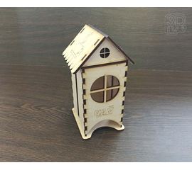 Изделия из дерева (фанеры) Чайный домик №3 (Для пакетиков с чаем) 3DLV-19-8486 tm-19-8486-3 купить в твоимодели.рф