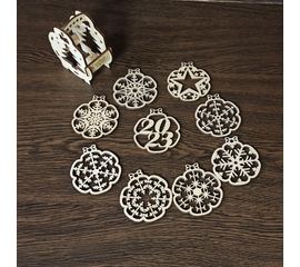 Изделия из дерева (фанеры) Подарок 9 игрушек на елку Нового года 2023, сувенир из дерева для дома, атмосфера праздника, рождества atm-14102022754 купить в твоимодели.рф