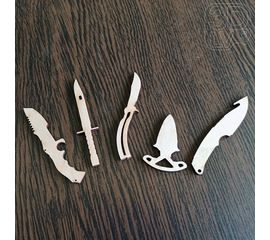 Изделия из дерева (фанеры) Набор 2 - Нож Bayonet, Butterfly, Huntsman, Gut, Daggers CS:GO из дерева мини 80мм tm-19-9255 купить в твоимодели.рф