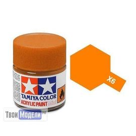 Необходимое для моделей Tamiya 81506 X-6 Оранжевый глянцевая (Orange) #Краска-acrylic tm00460 купить в твоимодели.рф