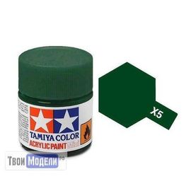 Необходимое для моделей Tamiya 81505 Х-5 Зеленая глянцевая (Green) #Краска-acrylic tm00448 купить в твоимодели.рф
