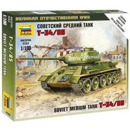 Склеиваемые модели  zvezda 6160 Звезда Т-34/85 Советский средний танк.1/100 tm07161 купить в твоимодели.рф