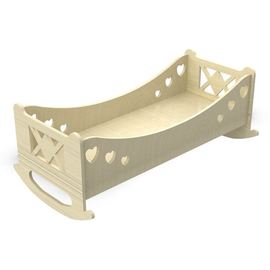 Изделия из дерева (фанеры) Детская кроватка - качалка №3 для кукол  (3DLV-10059) tm10059 купить в твоимодели.рф