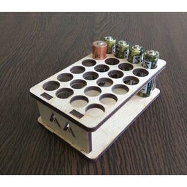 Изделия из дерева (фанеры) Подставка №2 для 24 пальчиковых батареек типоразмера АА 3DLV-10119 tm10119 купить в твоимодели.рф