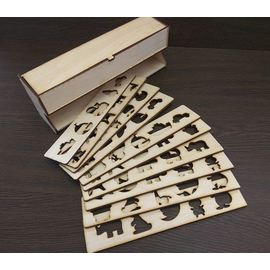 Изделия из дерева (фанеры) Лото - пазлы набор 50 детских пазлов "Животные" из дерева 3DLV-10188 tm10188 купить в твоимодели.рф