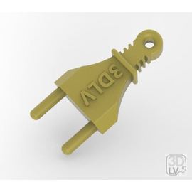 Современная 3D печать Брелок на ключи - вилка 220V (Наша разработка ©). tm09434 купить в твоимодели.рф