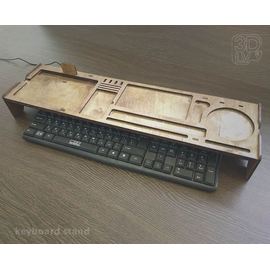 Изделия из дерева (фанеры) Подставка №4 для организации рабочего места над клавиатурой ПК (орех) tm10042-4K купить в твоимодели.рф
