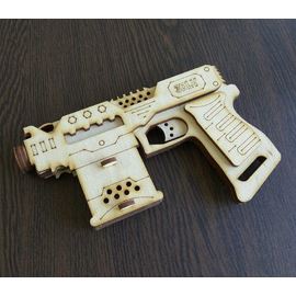 Изделия из дерева (фанеры) Резинкострел Бластер пистолет 10298 из дерева (3DLV-10298) tm10298 купить в твоимодели.рф