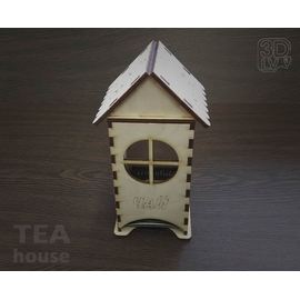 Изделия из дерева (фанеры) Чайный домик №1 (Для пакетиков с чаем) 3DLV-19-8486 tm-19-8486 купить в твоимодели.рф